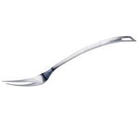 Fackelmann 19141 Fourchette inox 2 piques, fourchette à viande, barbecue, Acier inoxydable 14/1, Argent, 32,5 cm