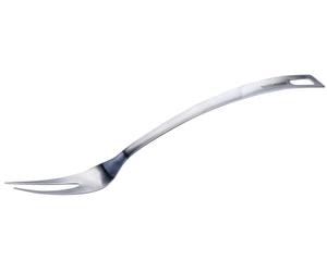 Fackelmann 19141 Fourchette inox 2 piques, fourchette à viande, barbecue, Acier inoxydable 14/1, Argent, 32,5 cm