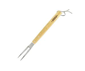 Fackelmann 25191 Fourchette pour barbecue, fourchette géante à barbecue, Bois, Acier inoxydable, Brun, 42 cm