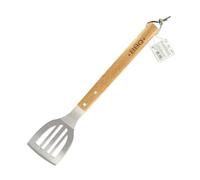 Fackelmann 25193 Pelle pour barbecue ajourée, pelle ajourée géante à barbecue, Spatule pour barbecue, Bois, Acier inoxydable, Brun, 42,5 cm