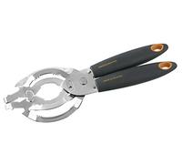 Fackelmann 25224 Soft Ouvre-Bocal Métal/PP/TPR Gris/Orange/Argent 25 cm