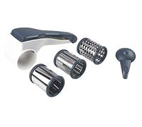 Fackelmann 27911 Moulin râpe avec Trois Lames, Moulin à Fromage, Râpe Moulin, Râpe, Ustensile de Cuisine, Acier Inoxydable, Plastique, 21 cm x 10,5 cm x 10 cm, Blanc, Bleu