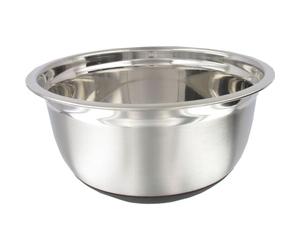 Fackelmann 29607 Bol à mixer, bol à mixer pour pâtisserie, bol à mixer base anti-dérapante, Acier inoxydable, Argenté, 24 cm