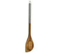 Fackelmann 30321 Cuillère biseautée en bois, cuillère de cuisine, cuillère en bois, cuillère à servir, Bois d'acacia, Acier inoxydable, Brun, 36 cm