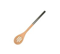 Fackelmann 30372 Cuillère ajourée en Bois de hêtre et Manche en INOX, Cuillère à Servir ajourée, Cuillère de Cuisine, Bois, Acier Inoxydable, 34 x 6 cm