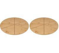 Fackelmann 31119 Planche à pizza avec rainures de coupe, Planche à découper la pizza, Planche en bois de bambou, tarte flambée, quiche, apéro, 32 cm (Lot de 2)