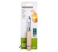 Fackelmann 31371 Eplucheur à légumes en inox avec manche en bois, économe, rasoir à légumes, Acier inoxydable, Bois de hêtre, 15 cm