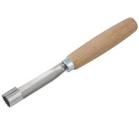 Fackelmann 31372 Vide-pommes à manche en bois de hêtre FSC, Evideur de pommes pour enlever les pépins, Acier inoxydable, Bois de hêtre FSC, 16,5 cm, Argenté