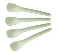 Fackelmann 33020 Lot de 4 cuillères pour œufs à la coque, cuillère pour œuf coque, cuillère pour œufs, Bioplastique, Vert pâle, 13,7 x 2,8 x 0,5 cm
