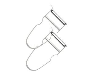 Fackelmann 36122 Lot de 2 Rasoirs à légumes Castor, éplucheurs, éplucheur à légumes, épluche légumes, Acier Inoxydable, Gris, 10,8 x 5,2 cm