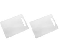 Fackelmann 39015 Planche à découper transparente, Planche rectangulaire avec trou de suspension, ustensile de cuisine, Blanc transparent, Plastique, 34 x 24 cm (Lot de 2)