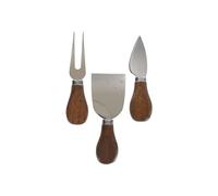 Fackelmann 40912 set 3 en 1 de couteaux à fromage, Bois, Acier inoxydable