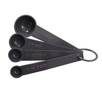 Fackelmann 40914 Set de 4 doseurs en polypropylène pour mesurer tous les ingrédients secs ou liquides avec la plus grande précision, 13 cm, Sybaris, couleur : gris, quantité : 1 pièce, plastique