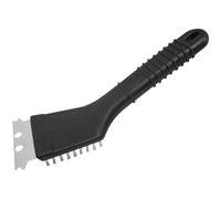 Fackelmann 41586 Brosse Barbecue et racloir plancha 2 en 1, Acier Inoxydable, Laiton et Plastique, Longueur de 22 cm