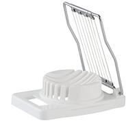 Fackelmann 41901 Coupe-œuf, découpe œuf, tranche œuf, Plastique, Acier inoxydable, Blanc, 10,8 x 7,8 x 3 cm