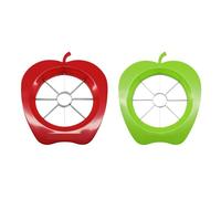 Fackelmann 42015 Coupe pomme, tranche-pomme en quartier, découpe pomme, Acier inoxydable, Plastique, Vert, Rouge, 16 x 14 x 1,5 cm