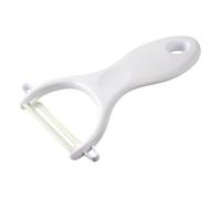Fackelmann Éplucheur de légumes 42049 – Lame céramique, corps plastique, Vert/Blanc, 13×5×1,6 cm