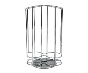 Fackelmann 42163 Porte capsule tassimo, porte dosette tassimo, porte capsule à café rotatif, Acier chromé, 28,5 x 17,5 cm, Gris