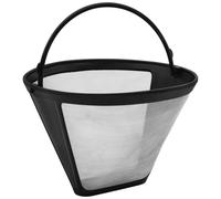 Fackelmann 42273 Filtre à café réutilisable, filtre pour cafetière à filtre, Plastique, Acier inoxydable, 11,5 x 8,5 cm, Argent/Noir