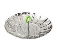 Fackelmann 42489 Panier vapeur dépliable, panier vapeur, cuiseur vapeur, panier légumes vapeur, Acier inoxydable, Argenté, de 14 à 24 cm déplié