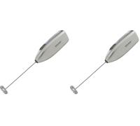 Fackelmann 42568 Mousseur à lait électrique pour cappuccino, Mousseur à lait pour boissons, Plastique, Acier inoxydable, Gris, 20 x 3,5 x 3,5 cm (Lot de 2)