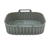 Fackelmann 42692 Panier carré en Silicone,Moule pour friteuse à air Chaud, Moule pour friteuse sans Huile, Gris, Silicone, 21x21 cm