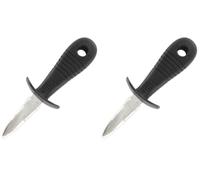 Fackelmann 43780 Couteau à huîtres, couteau pour ouvrir les huîtres, couteau pour huître, Plastique, Acier inoxydable, Noir, Rouge, 15,5 x 5,3 x 3,9 cm (Lot de 2)