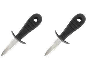 Fackelmann 43780 Couteau à huîtres, couteau pour ouvrir les huîtres, couteau pour huître, Plastique, Acier inoxydable, Noir, Rouge, 15,5 x 5,3 x 3,9 cm (Lot de 2)