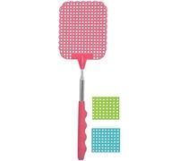 Fackelmann 44678 Tapette à Mouches avec Manche télescopique, Tue Mouche, Plastique, Rose, Bleu, Vert, 26,5 x 1,5 x 8,3 cm
