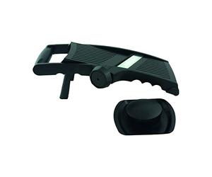 Fackelmann 45338 Mandoline réglable, mandoline manuelle, mandoline, tranche légumes, Plastique, Acier Inoxydable, Noir, 38,5 x 17 x 12,5 cm