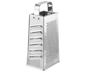 Fackelmann 45410 Râpe quatre faces, cuisine, multiusage, Fer blanc, Argenté, 23 x 10 x 8 cm