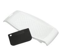 Fackelmann 45443 Plaque à spätzle, râpe à spaetzles maison, râpe pour spätzles avec raclette, Plastique, Noir, 31,5 x 15 x 2,5 cm