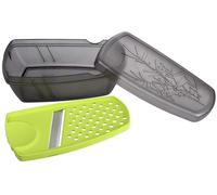 Fackelmann 45470 Ginger Grater, Slicer with Storage Container, Plastic, Grey and