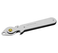 Fackelmann 45514 Levier Ouvre-boîte avec Décapsuleur Nickel/HDPE/INOX Argent/Noir 15 cm