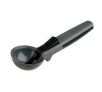 Fackelmann 45917 Cuillère à glace en plastique avec fonction levage de la boule de glace, Plastique, Noir, 19 cm