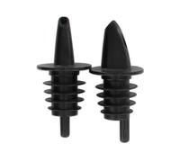 Fackelmann 46984 Lot de 2 bouchons verseurs, bec verseur, bouchons de bouteille, bouchon bec verseur, Plastique, Noir, 7 cm
