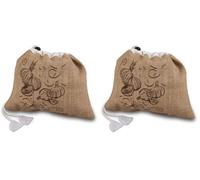 Fackelmann 47056 Sac à légumes, sac de courses réutilisable, sac pour légumes, Jute, Coton, 27,5 x 23 cm, Brun (Lot de 2)