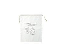 Fackelmann 47065 Sac de Conservation pour oignons et échalottes, Sac de Conservation en Coton, Conservation échalottes et oignons, Coton, Blanc, 28,5 x 22 cm