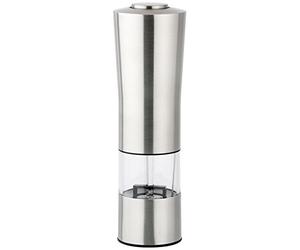 Fackelmann 47296 Moulin à sel/Poivre Acier Inoxydable/Céramique Argent/Transparent 19 cm