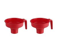Fackelmann 48349 Entonnoir à confiture, entonnoir grande capacité, entonnoir, entonnoir pour bocaux, Plastique, Rouge, 13,7 x 6 cm (Lot de 2)