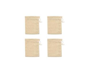 Fackelmann 49110 sachet pour thé, accessoires pour le thé, pochette tissu cordon, pochon tissu, réutilisable, coton, 10,4 x 8,2 cm