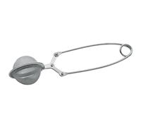 Fackelmann 49151 Pince à thé, pince à tisane, pince pour thé en vrac, boule à thé, infuseur à thé, infuseur de tisane, Acier inoxydable, Argenté, 15,5 x 4,3 cm