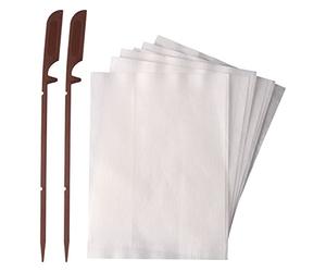 Fackelmann 49169 Lot de 40 sachets à thé avec deux bâtonnets, sachets de thé, sachets vides pour thé, sachets tisane, Plastique, Papier, Blanc, Brun, 10 x 7,5 cm