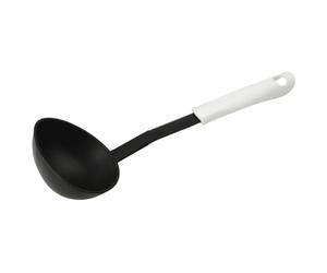 Fackelmann 49227 Louche, Louche de Cuisine, Ustensile de Cuisine, Polypropylène, Nylon, Blanche, Noire, 30,5 cm x 10 cm x 6,3 cm