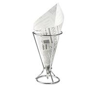 Fackelmann 49345 Support pour Cornet à frites Métal/Papier Argent/Noir/Blanc 25 x 18 x 9 cm