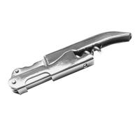 Fackelmann 49459 Tire-bouchon limonadier, tire-bouchon, tire-bouchon double levier, Acier inoxydable, Argenté, 11,7 x 2,3 x 1,2 cm