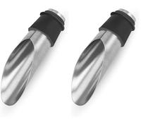 Fackelmann 49471 Bec verseur de vin Acier Inoxydable Silicone Argent/Noir 7,5 cm (Lot de 2)