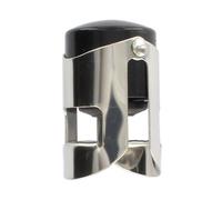 Fackelmann Bouchon à champagne 49552 – Acier inoxydable, silicone, 5,5 x 4 cm, Noir