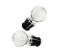Fackelmann 49579 Lot de 2 becs verseurs anti-goutte pour bouteilles de vin, bouchon verseur anti-goutte, adaptable à toutes les bouteilles, Plastique, Silicone, Transparent, Noir, 4 x 5,7 cm