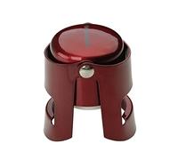 Fackelmann 49726 Bouchon à champagne rouge, bouchon pour bouteille de champagne et crémant, Acier, Silicone, Rouge, 4 x 5,5 cm